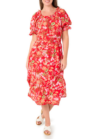Thumbnail 1: Chenault Women's Puff Sleeve Midi Dress 