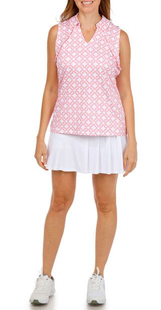 Thumbnail 3: Lillie Green Women's Sleeveless Ruffle Polo 