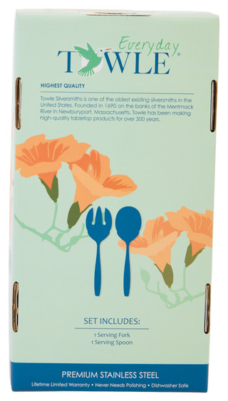 Thumbnail 2: Towle 2 Pc Hummingbird Frost Serving Set 