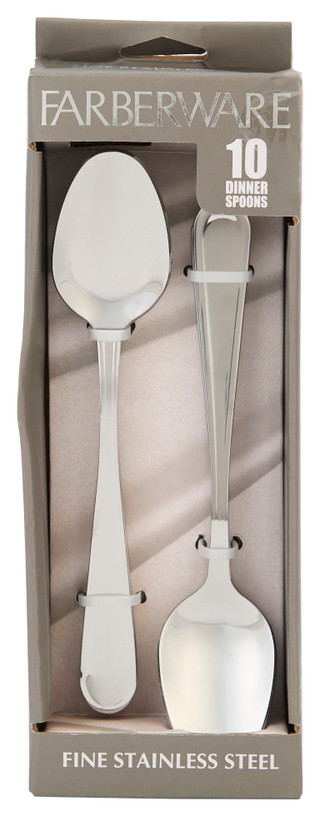 Thumbnail 1: Farberware 10 Pc Stainless Steel Dinner Spoon Set 
