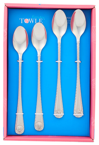 Thumbnail 1: Towle 4 Pk Antigua Frost Long Spoons 