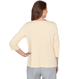 Thumbnail 4: Alfred Dunner Womens 3Q Sleeve Asymmetrical Floral Top 