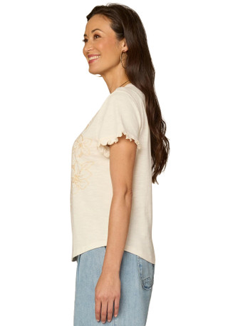 Thumbnail 2: Democracy Petite Ruffle Short Sleeve Top 