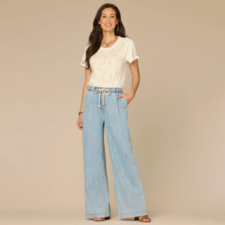 Thumbnail 4: Democracy Petite Ruffle Short Sleeve Top 