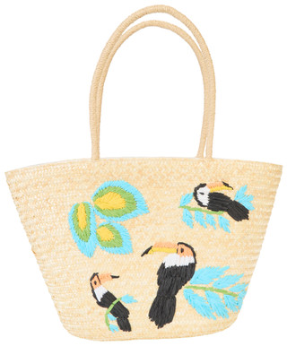 Thumbnail 1: D'Margeaux Embroidered Straw Tote Handbag 
