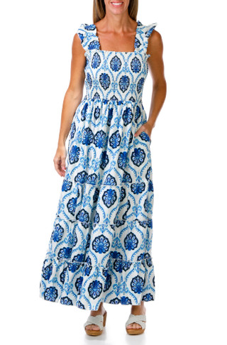 Thumbnail 1: MELLODAY Smocked Mock Neck Tiered Maxi Dress 
