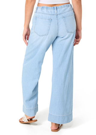 Thumbnail 2: ROXY Junior's Wide Leg Drawstring Jeans 