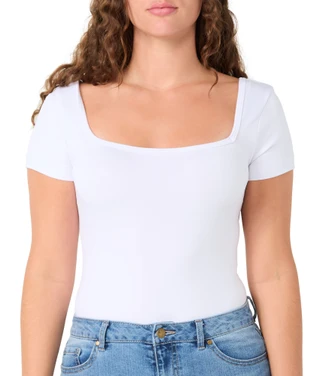 Thumbnail 1: Jolie & Joy Juniors Short Sleeve Square Neck Bodysuit 