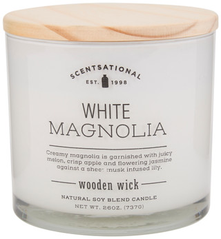 Thumbnail 1: SCENTSATIONAL 26 OZ White Magnolia Soy Candle 