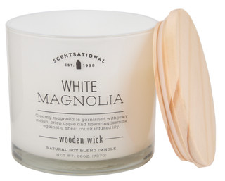 Thumbnail 5: SCENTSATIONAL 26 OZ White Magnolia Soy Candle 