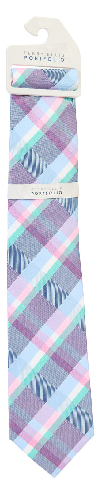 Thumbnail 1: Perry Ellis Men's Plaid Print Necktie 