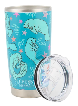 Thumbnail 3: Chubby Mermaids 20 oz Manatee Print Tumbler 