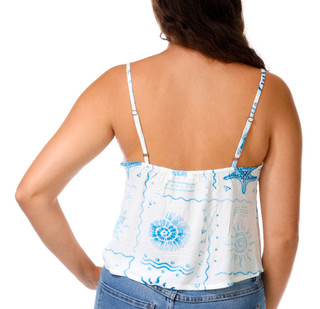 Thumbnail 3: OCEAN DRIVE Juniors Button Front Print Tank Top 