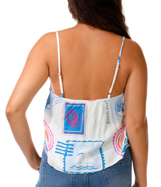 Thumbnail 2: OCEAN DRIVE Juniors Button Front Print Tank Top 