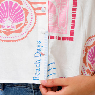 Thumbnail 3: OCEAN DRIVE Juniors Button Front Print Tank Top 