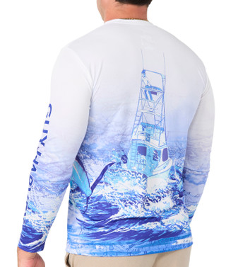 Thumbnail 2: Guy Harvey Men's Outdoor Long Sleeve Atlantic White Shirt 