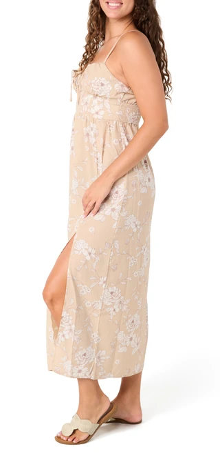 Thumbnail 3: INSPIRED HEARTS Juniors Sleeveless Side Slit Linen Maxi Dress 