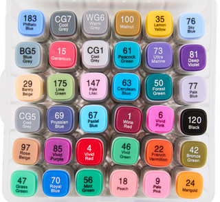 Thumbnail 2: Colorfun 36 Pk Dual Tip Alcohol Markers Set 