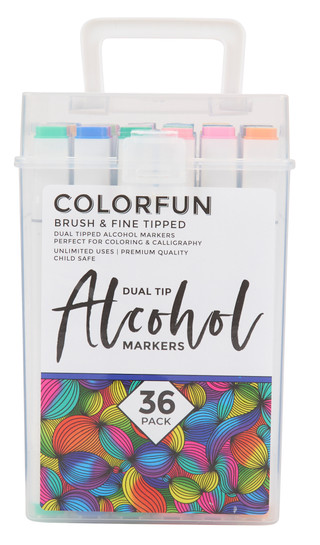 Thumbnail 1: Colorfun 36 Pk Dual Tip Alcohol Markers Set 
