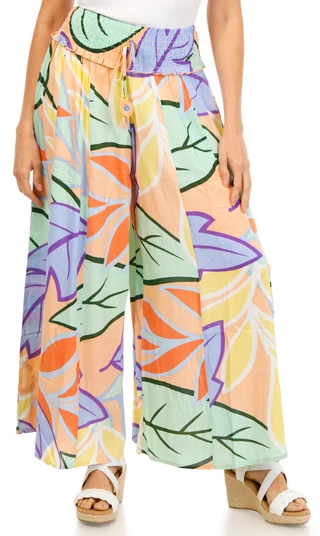 Thumbnail 1: TRU DESTINATIONS Women's Print Challis Wide Leg Pant 