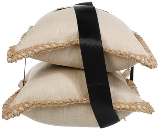 Thumbnail 2: Home Fashion 15x20 Inch Jute Trim Outdoor Decorative Pillows  