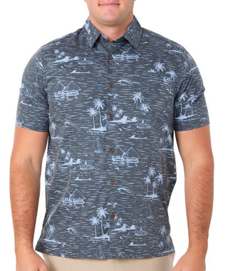 Thumbnail 1: Quiksilver Men's Waterman Azure Woven Button Down Shirt 