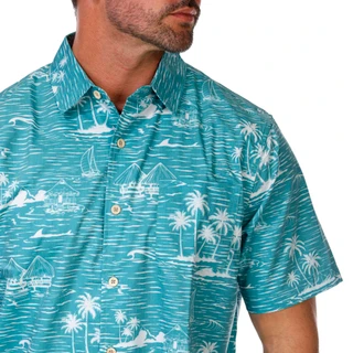 Thumbnail 3: Quiksilver Men's Waterman Azure Woven Button Down Shirt 