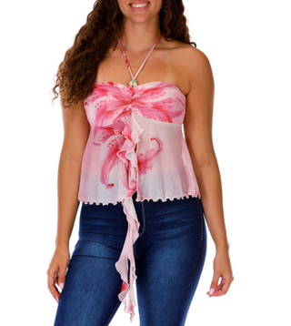 Thumbnail 1: Heart & Hips Juniors Hibiscus Mesh Tank Top 
