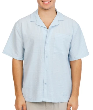 Thumbnail 1: SAINTS STUDIO Men's Textured Button Down Shirt 