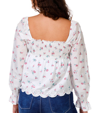 Thumbnail 2: Madden Girl Juniors Long Sleeve Eyelet Peasant Top 
