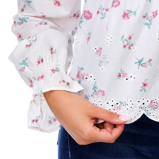 Thumbnail 3: Madden Girl Juniors Long Sleeve Eyelet Peasant Top 