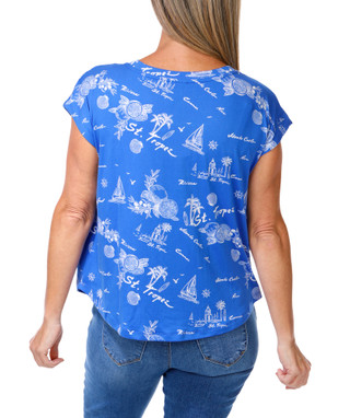 Thumbnail 2: BOBEAU Women's Stripe Print Top  