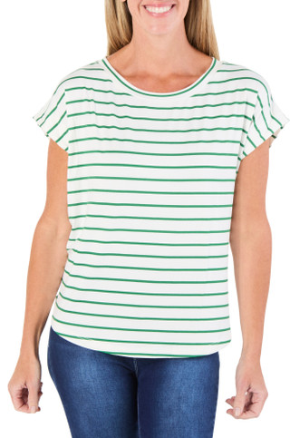 Thumbnail 1: BOBEAU Women's Stripe Print Top  