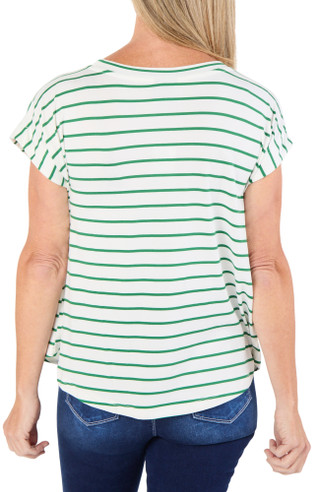 Thumbnail 2: BOBEAU Women's Stripe Print Top  