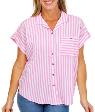 Thumbnail 1: Express Women's Stripe Print Button Down Top  