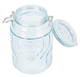 Thumbnail 2: 10 Strawberry Street 8 In Faceted Glass Lid Canister 