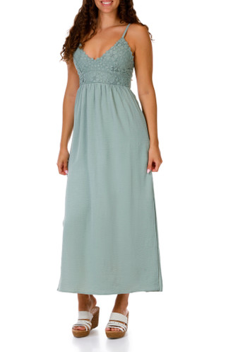 Thumbnail 3: Derek Heart Juniors Crochet Bust Crinkle Airflow Maxi Dress 
