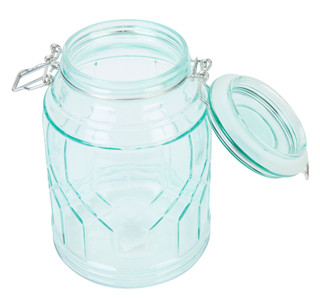 Thumbnail 2: 10 Strawberry Street 8 In Faceted Glass Lid Storage Canister 