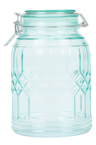 Thumbnail 1: 10 Strawberry Street 8 In Faceted Glass Lid Storage Canister 