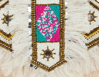 Thumbnail 4: AMERICA AND BEYOND Beaded Fringe Clutch 