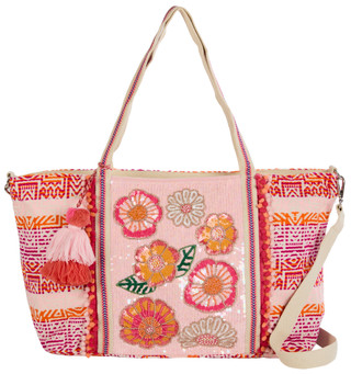 Thumbnail 1: Americana & Beyond Summer Garden Embellished Tote 