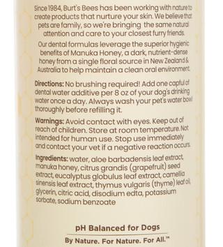 Thumbnail 2: Burt's Bees 16 oz Manuka Honey Dog Dental Water Additive 
