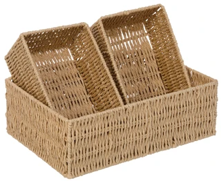 Thumbnail 2: StudioCraft 3 Pc Nesting Weave Storage Baskets 
