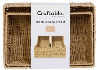 Thumbnail 1: StudioCraft 3 Pc Nesting Weave Storage Baskets 