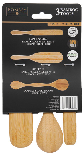 Thumbnail 2: Bombay 3 Pc Bamboo Kitchen Utensil Set 