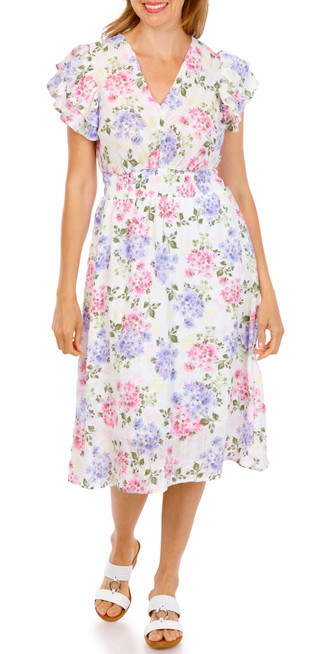 Thumbnail 1: Chenault Women's Flutter Sleeve Midi Dress 