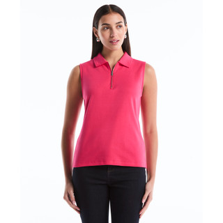 Thumbnail 1: Rafaella Womens Sleeveless Zipper Polo Top 
