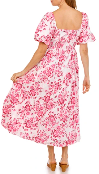 Thumbnail 3: Kings Road Women's Puff Sleeve Midi Dress 