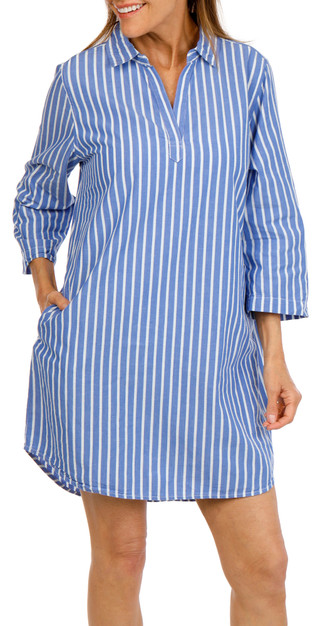 Thumbnail 1: Dash Women's 3/4 Sleeve Popover Shirt Dress 