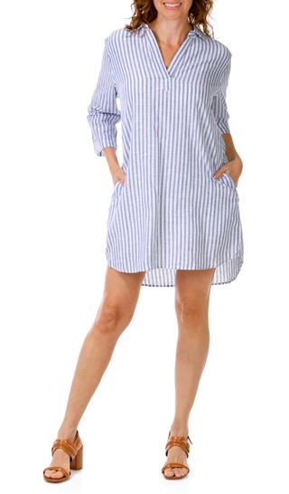 Thumbnail 1: Dash Women's 3/4 Sleeve Popover Shirt Dress 